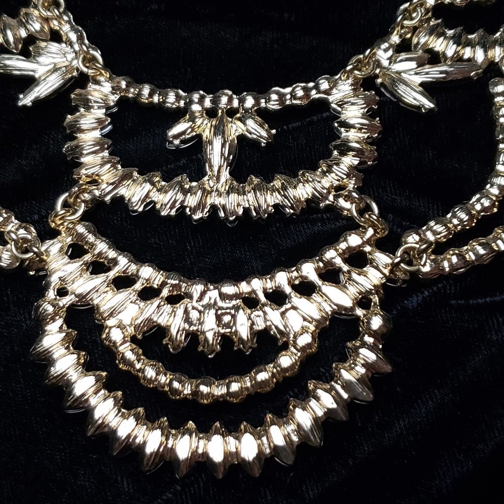 Pink & White Rhinestone Statement Necklace - Picture 6 of 7